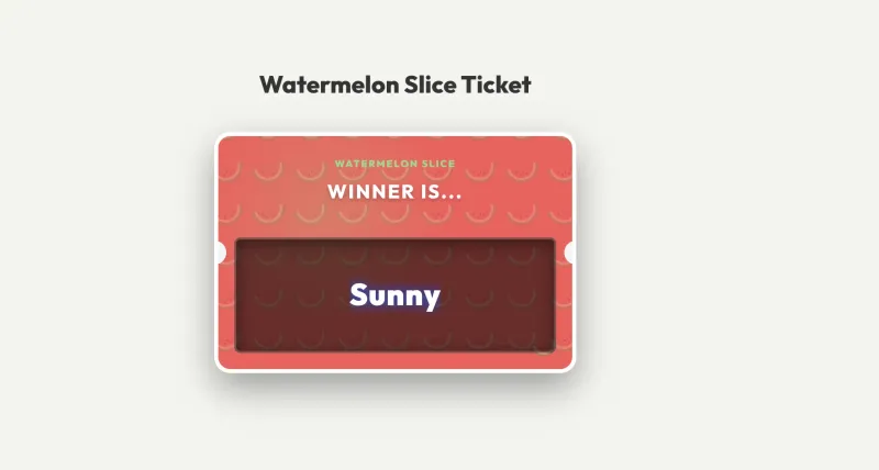 Winner modal appearing after scratch ticket reveal on SpinAName